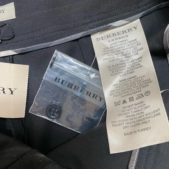 Burberry of London Black Wool Pants Size 2 - Picture 4 of 10